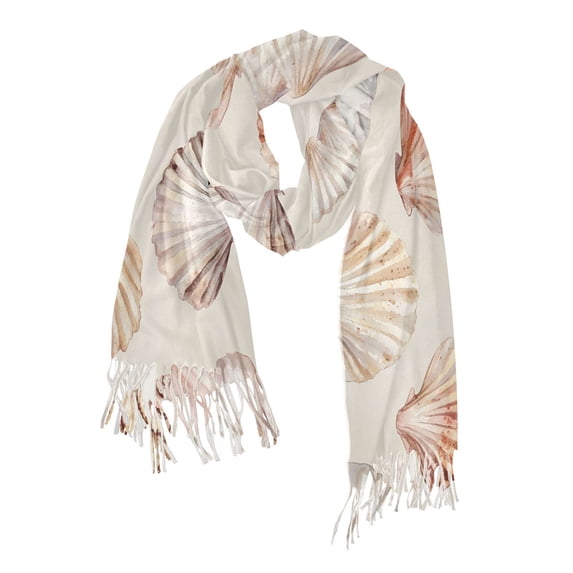 FORMRS Womens Scarf Winter Soft Long Big Warm Shawls Wrap Tassel Scarves, Purple Seashell