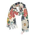 thumbnail image 1 of FORMRS Womens Scarf Winter Soft Long Big Warm Shawls Wrap Tassel Scarves, Red Flowers Pattern, 1 of 9