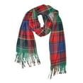 thumbnail image 1 of FORMRS Womens Scarf Winter Soft Long Big Warm Shawls Wrap Tassel Scarves, Red Green Pattern, 1 of 9