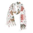 thumbnail image 1 of FORMRS Womens Scarf Winter Soft Long Big Warm Shawls Wrap Tassel Scarves, Red Nordic Christmas House, 1 of 9