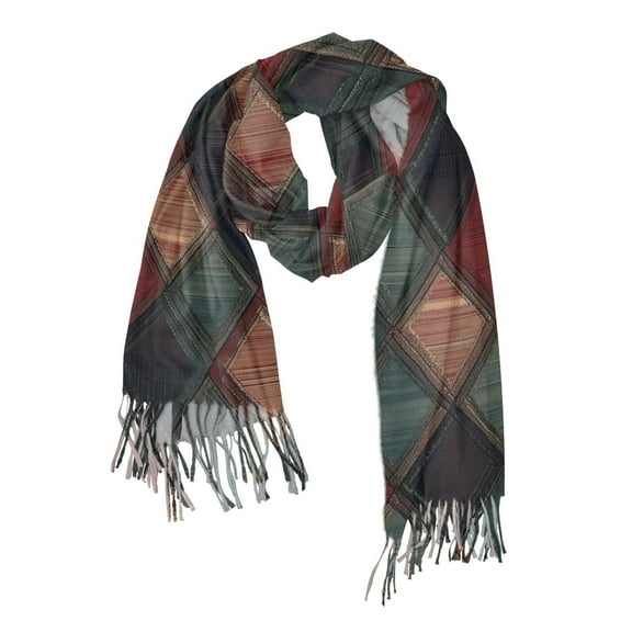 FORMRS Womens Scarf Winter Soft Long Big Warm Shawls Wrap Tassel Scarves, Red Tartan Pattern