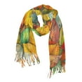 thumbnail image 1 of FORMRS Womens Scarf Winter Soft Long Big Warm Shawls Wrap Tassel Scarves, Retro Autumn Leaves, 1 of 9