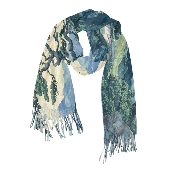 FORMRS Womens Scarf Winter Soft Long Big Warm Shawls Wrap Tassel Scarves, Retro Tree