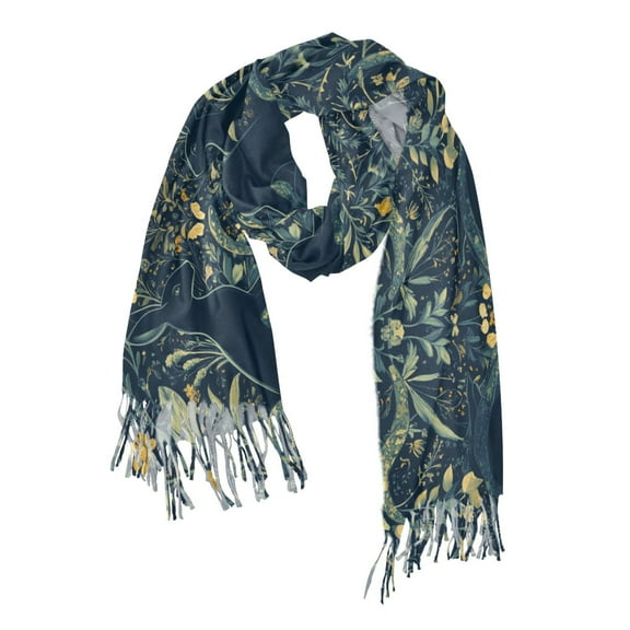 FORMRS Womens Scarf Winter Soft Long Big Warm Shawls Wrap Tassel Scarves, Shadowy Forest Pattern
