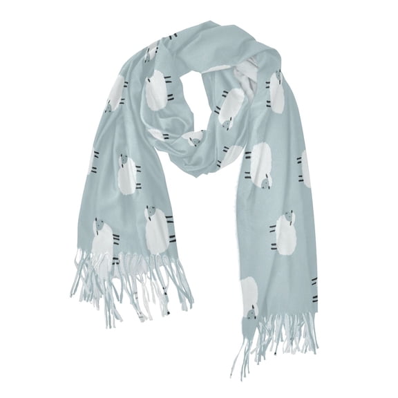 FORMRS Womens Scarf Winter Soft Long Big Warm Shawls Wrap Tassel Scarves, Simple Sheep Pattern