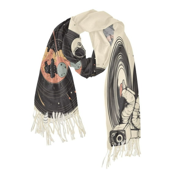 FORMRS Womens Scarf Winter Soft Long Big Warm Shawls Wrap Tassel Scarves, Space Record