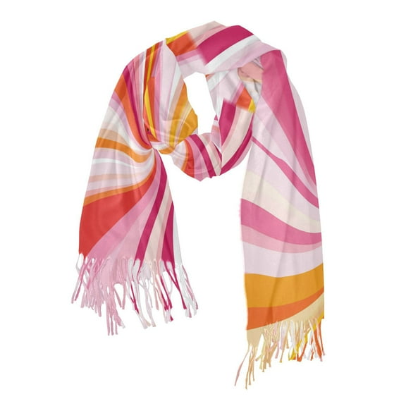 FORMRS Womens Scarf Winter Soft Long Big Warm Shawls Wrap Tassel Scarves, Swirling Lines