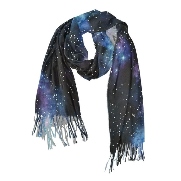 FORMRS Womens Scarf Winter Soft Long Big Warm Shawls Wrap Tassel Scarves, Watercolor Galaxy