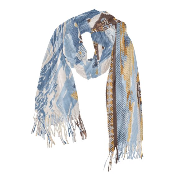 FORMRS Womens Scarf Winter Soft Long Big Warm Shawls Wrap Tassel Scarves, Winter Mountain