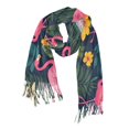 thumbnail image 1 of FORMRS Womens Scarf Winter Soft Long Big Warm Shawls Wrap Tassel Scarves, Yellow Floral Flamingo, 1 of 9