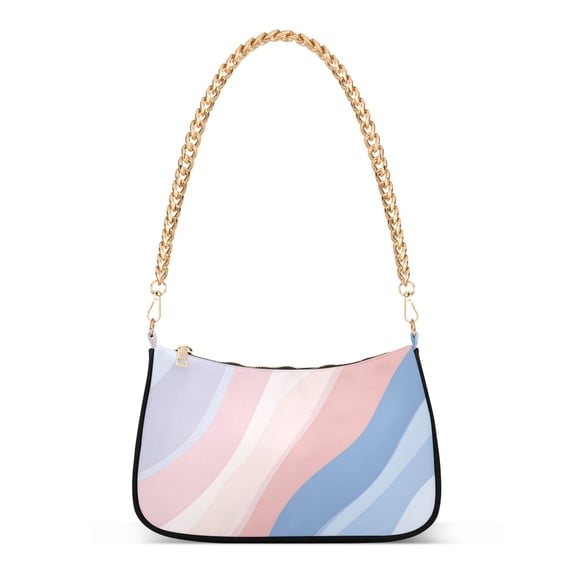 FORMRS Womens Shoulder Bag with Chain Strap Clutch Purse Cute Tote Handbag, Abstract Blue