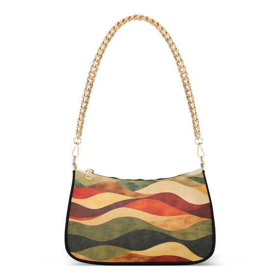 FORMRS Womens Shoulder Bag with Chain Strap Clutch Purse Cute Tote Handbag, Abstract Desert Pattern