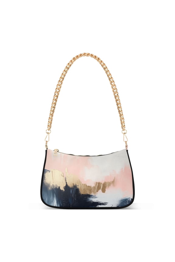 Womens Shoulder Bag with Chain Strap Clutch Purse Cute Tote Handbag, Abstract Landscape