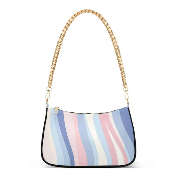 FORMRS Womens Shoulder Bag with Chain Strap Clutch Purse Cute Tote Handbag, Abstract Pink