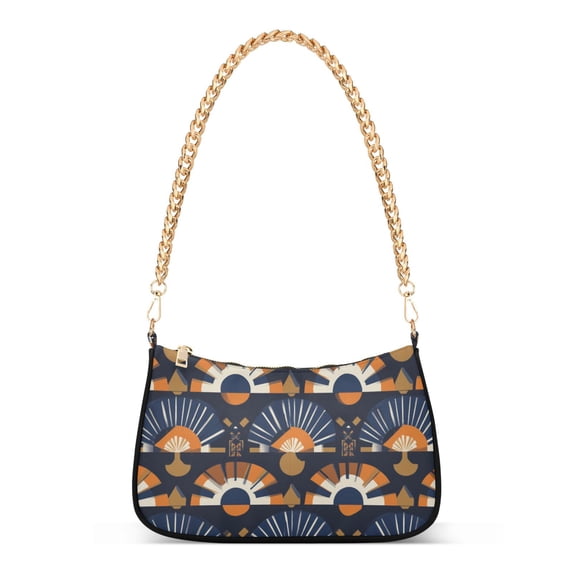 FORMRS Womens Shoulder Bag with Chain Strap Clutch Purse Cute Tote Handbag, Art Geometric Pattern