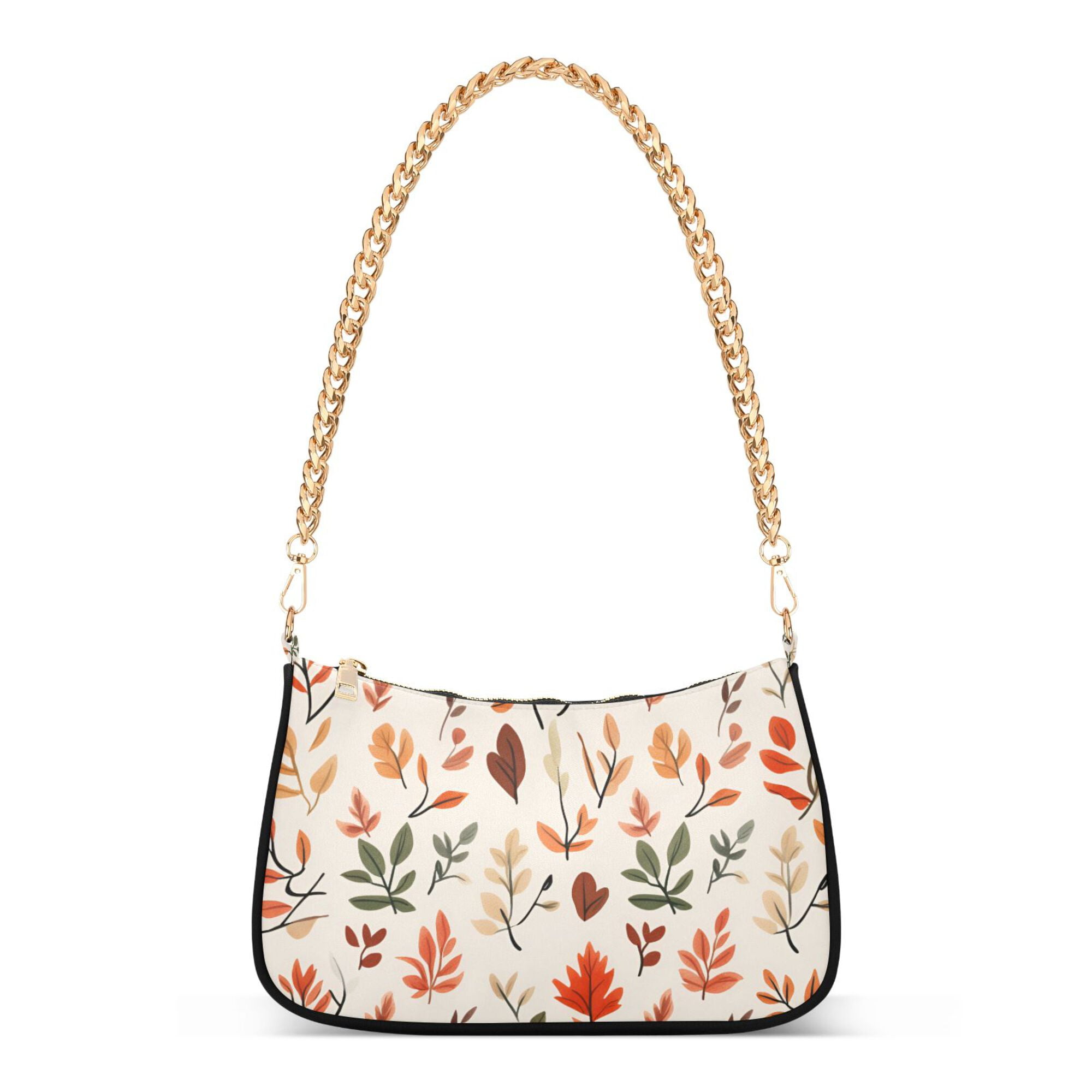 FORMRS Womens Shoulder Bag with Chain Strap Clutch Purse Cute Tote Handbag, Autumn Leaves