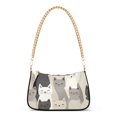thumbnail image 1 of FORMRS Womens Shoulder Bag with Chain Strap Clutch Purse Cute Tote Handbag, Beige Cute Cats, 1 of 7