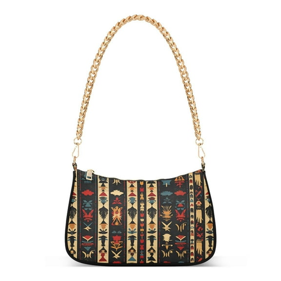 FORMRS Womens Shoulder Bag with Chain Strap Clutch Purse Cute Tote Handbag, Beige Geometric