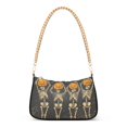 thumbnail image 1 of FORMRS Womens Shoulder Bag with Chain Strap Clutch Purse Cute Tote Handbag, Beige Halloween Skeleton, 1 of 7