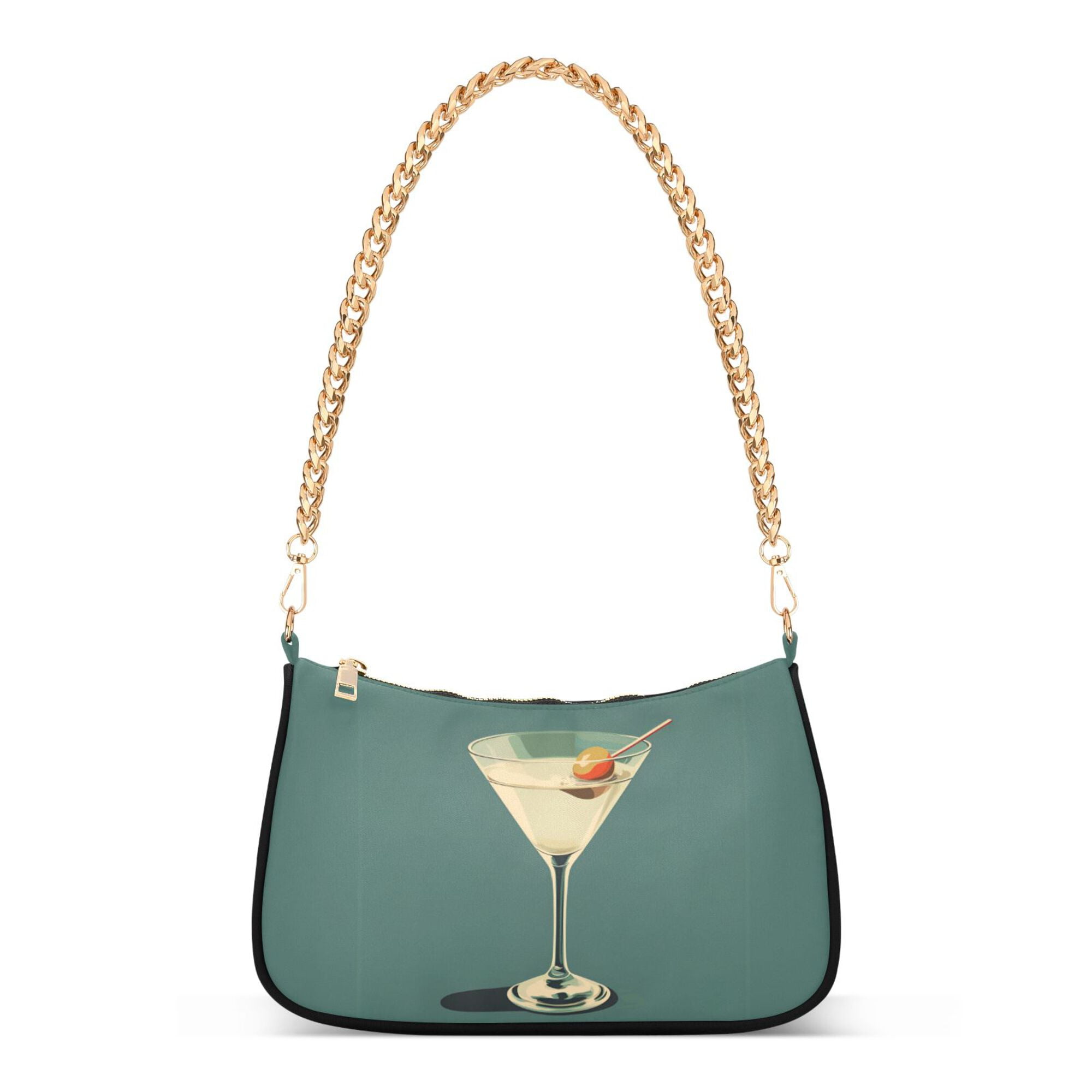 FORMRS Womens Shoulder Bag with Chain Strap Clutch Purse Cute Tote Handbag, Beige Martini
