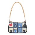 thumbnail image 1 of FORMRS Womens Shoulder Bag with Chain Strap Clutch Purse Cute Tote Handbag, Black Cats and Hearts, 1 of 7
