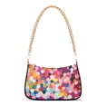 thumbnail image 1 of FORMRS Womens Shoulder Bag with Chain Strap Clutch Purse Cute Tote Handbag, Black Colorful Circles, 1 of 7