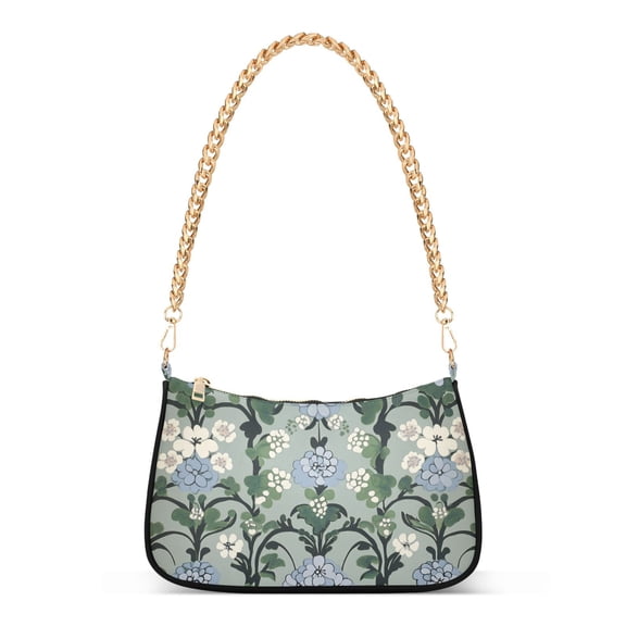 FORMRS Womens Shoulder Bag with Chain Strap Clutch Purse Cute Tote Handbag, Blue Blossom