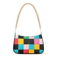 thumbnail image 1 of FORMRS Womens Shoulder Bag with Chain Strap Clutch Purse Cute Tote Handbag, Blue Checkered Pattern, 1 of 7