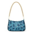 thumbnail image 1 of FORMRS Womens Shoulder Bag with Chain Strap Clutch Purse Cute Tote Handbag, Blue Forest Cat Pattern, 1 of 7