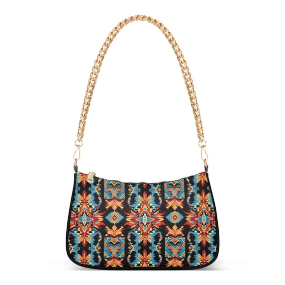FORMRS Womens Shoulder Bag with Chain Strap Clutch Purse Cute Tote Handbag, Blue Geometric
