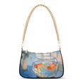 thumbnail image 1 of FORMRS Womens Shoulder Bag with Chain Strap Clutch Purse Cute Tote Handbag, Blue Goldfish, 1 of 7