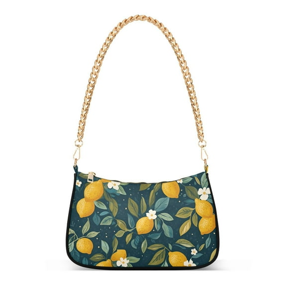 FORMRS Womens Shoulder Bag with Chain Strap Clutch Purse Cute Tote Handbag, Blue Lemons