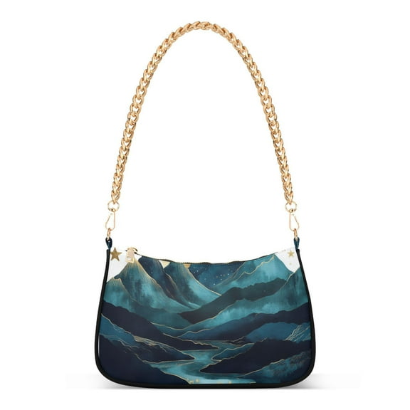 FORMRS Womens Shoulder Bag with Chain Strap Clutch Purse Cute Tote Handbag, Blue Mountains