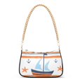 thumbnail image 1 of FORMRS Womens Shoulder Bag with Chain Strap Clutch Purse Cute Tote Handbag, Blue Nautical Pattern, 1 of 7