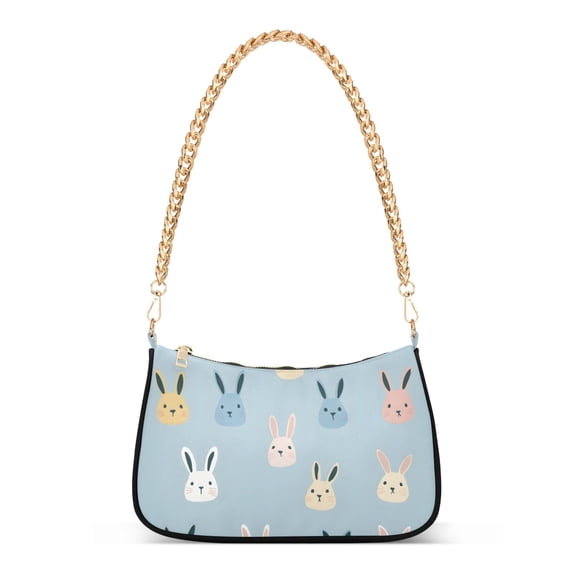 FORMRS Womens Shoulder Bag with Chain Strap Clutch Purse Cute Tote Handbag, Blue Rabbits