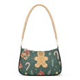 thumbnail image 1 of FORMRS Womens Shoulder Bag with Chain Strap Clutch Purse Cute Tote Handbag, Brown Christmas Gingerbread, 1 of 7