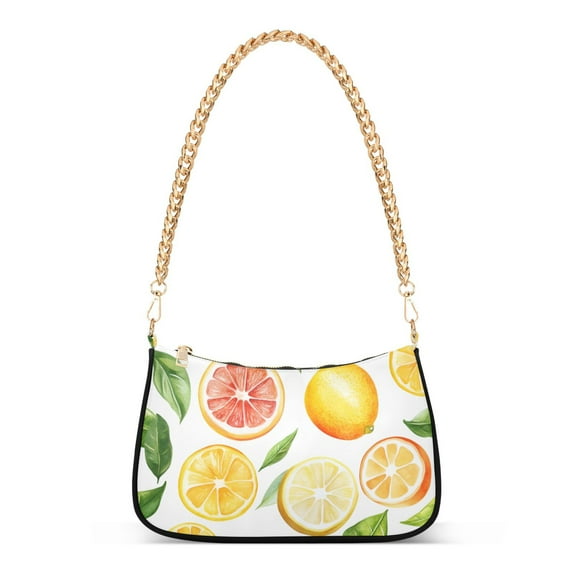 FORMRS Womens Shoulder Bag with Chain Strap Clutch Purse Cute Tote Handbag, Candy Lemon
