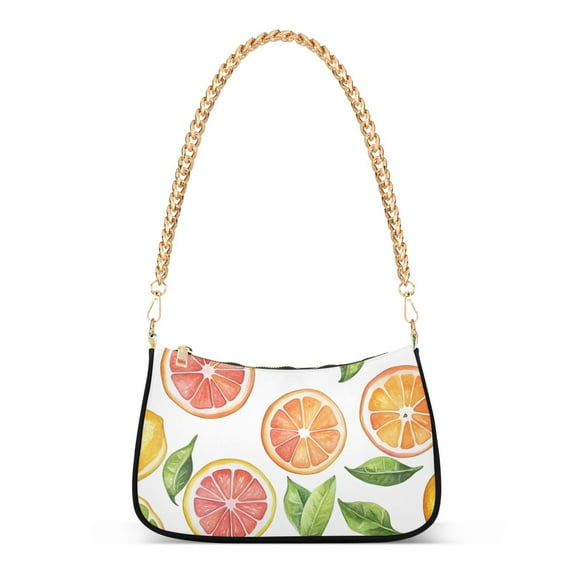 FORMRS Womens Shoulder Bag with Chain Strap Clutch Purse Cute Tote Handbag, Candy Orange