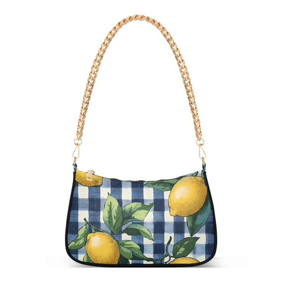 FORMRS Womens Shoulder Bag with Chain Strap Clutch Purse Cute Tote Handbag, Cartoon Beige Lemon