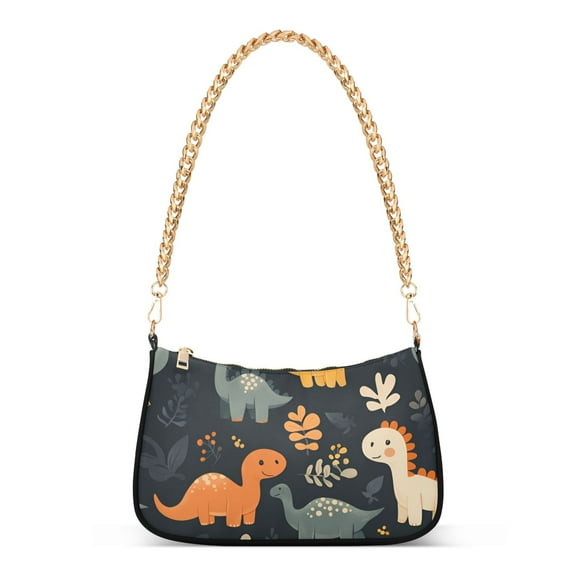 FORMRS Womens Shoulder Bag with Chain Strap Clutch Purse Cute Tote Handbag, Cartoon Dinosaur