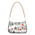 thumbnail image 1 of FORMRS Womens Shoulder Bag with Chain Strap Clutch Purse Cute Tote Handbag, Cartoon Orange Houses, 1 of 7