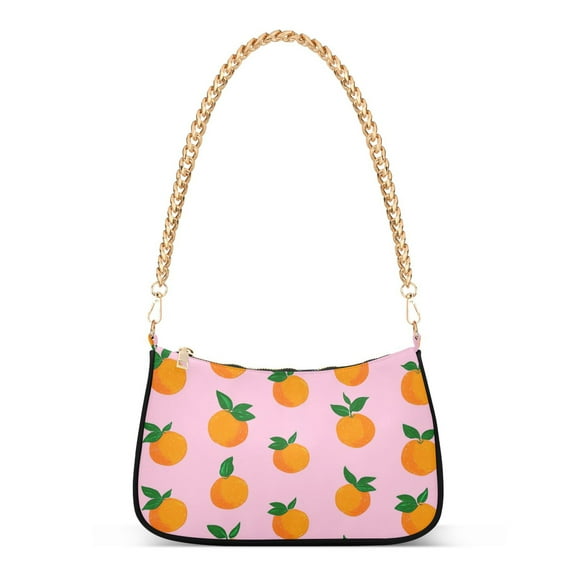 FORMRS Womens Shoulder Bag with Chain Strap Clutch Purse Cute Tote Handbag, Cartoon Oranges