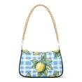 thumbnail image 1 of FORMRS Womens Shoulder Bag with Chain Strap Clutch Purse Cute Tote Handbag, Cartoon Plaid Lemon, 1 of 7