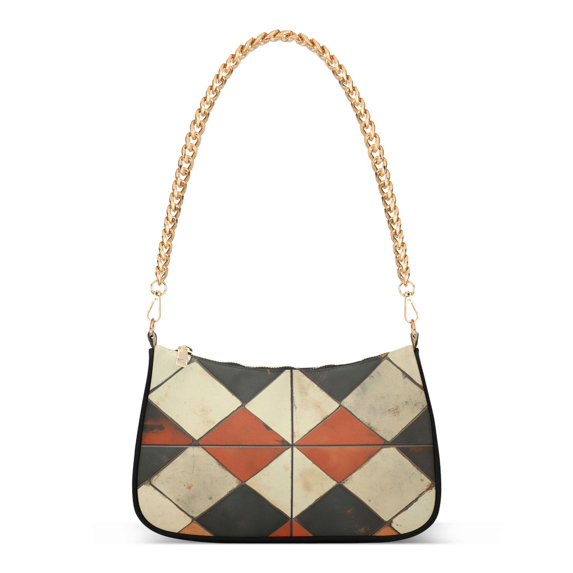 FORMRS Womens Shoulder Bag with Chain Strap Clutch Purse Cute Tote Handbag, Checkered Pattern