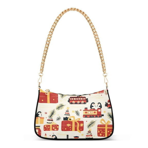 FORMRS Womens Shoulder Bag with Chain Strap Clutch Purse Cute Tote Handbag, Christmas Gift Train
