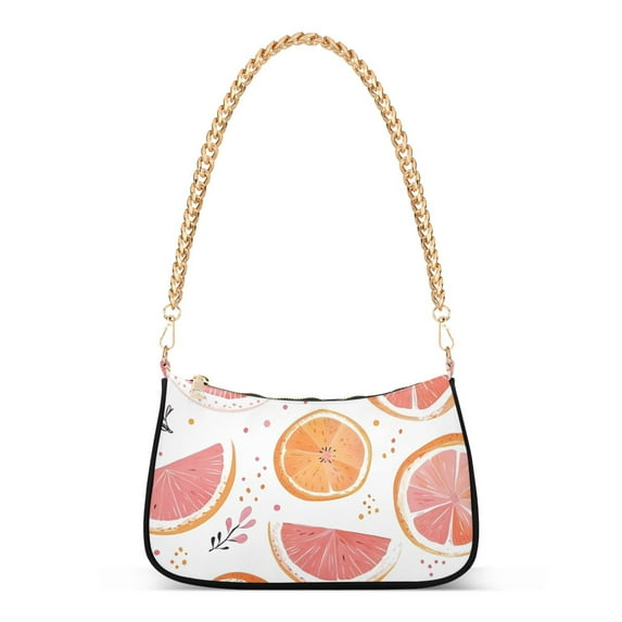 FORMRS Womens Shoulder Bag with Chain Strap Clutch Purse Cute Tote Handbag, Citrus Slice