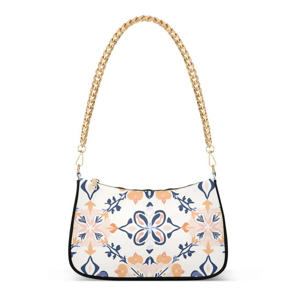 FORMRS Womens Shoulder Bag with Chain Strap Clutch Purse Cute Tote Handbag, Colorful Abstract Pattern