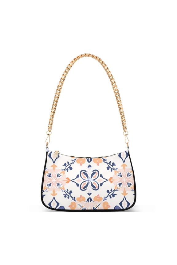 Womens Shoulder Bag with Chain Strap Clutch Purse Cute Tote Handbag, Colorful Abstract Pattern
