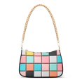 thumbnail image 1 of FORMRS Womens Shoulder Bag with Chain Strap Clutch Purse Cute Tote Handbag, Colorful Checkered Pattern, 1 of 7