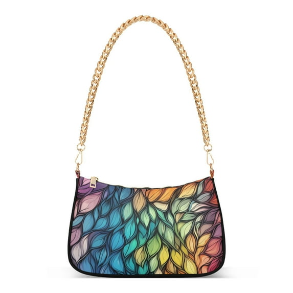 FORMRS Womens Shoulder Bag with Chain Strap Clutch Purse Cute Tote Handbag, Colorful Dragon Scales Pattern